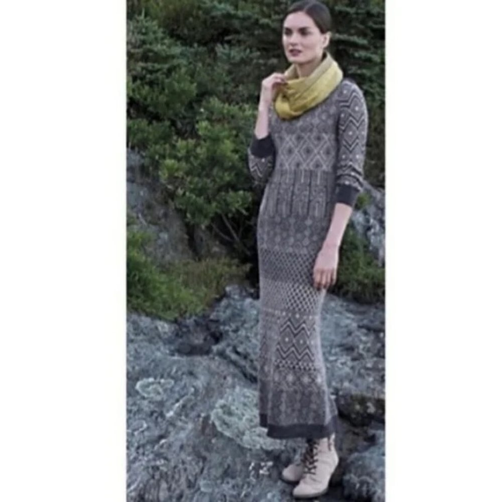 Sparrow Anthropologie Midi Sweater Dress Size L Alpaca Blend Scandinavian Nordic - Picture 1 of 11